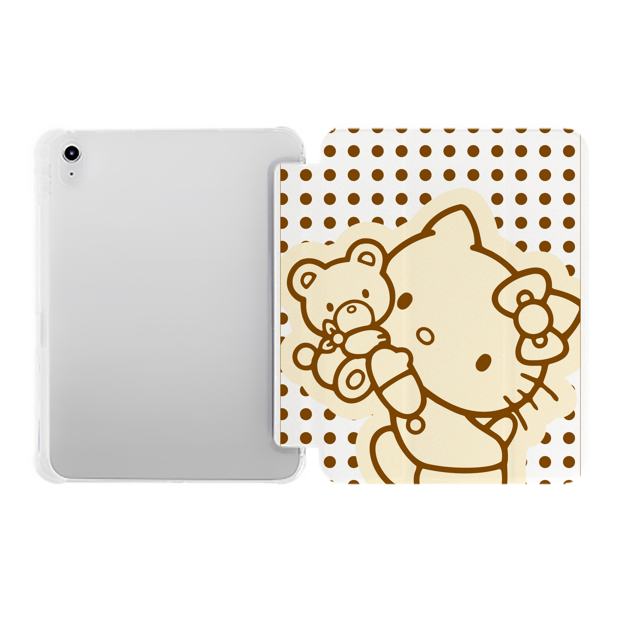 （画像用） Hello Kitty ハローキティ IPad ケース ペン収納付き 三つ折りスタンド PUレザー×シリコン 対応機種9.5/10.5/10.9インチ